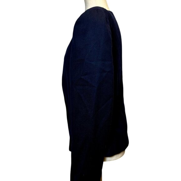 Christian Dior Vintage Wool Blazer Navy One Button Minimalist Couture Jacket 14 - Picture 3 of 7